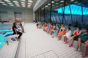 Anna Hopkin [AP Race] and Alice Dearing at the 2025 Aquatics GB Championships