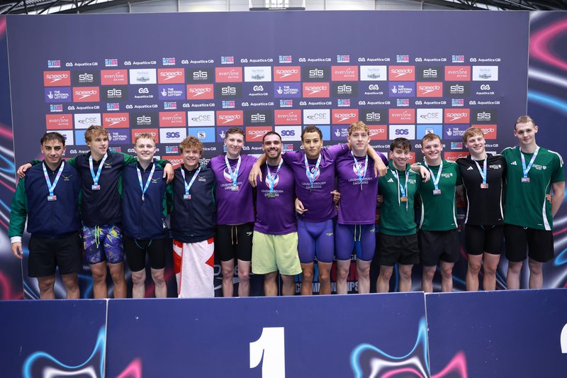 Men's 4x100m Freestyle Relay Podium