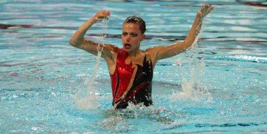 Randall happy with synchro swimming progress.jpg