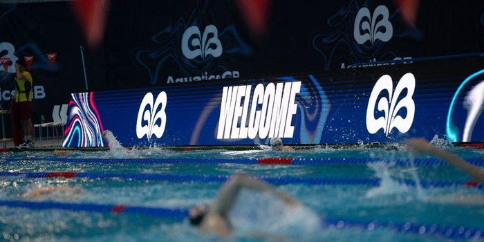 Welcome LED screens AGB Swimming Champs 2025